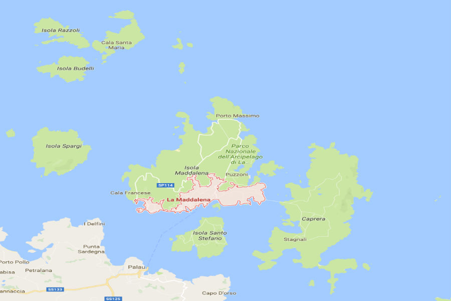 Mapa - Arquipélago de Maddalena